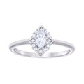 925 Sterling Silver Womens Oval Round Cubic-Zirconia Fashion Engagement Ring Size 7