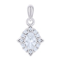 925 Sterling Silver Womens Oval Round Cubic-Zirconia Fashion Charm Pendant