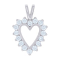 925 Sterling Silver Womens Cubic-Zirconia Heart Charm Pendant