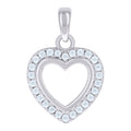 925 Sterling Silver Womens Cubic-Zirconia Heart Charm Pendant
