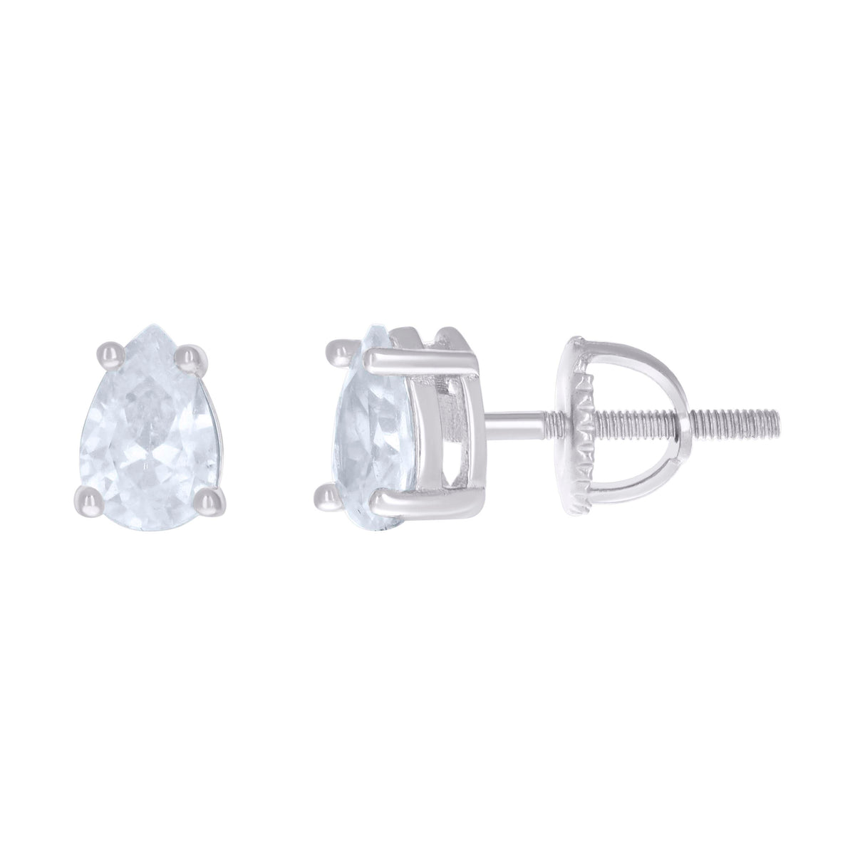 925 Sterling Silver Womens Pear Cubic-Zirconia Tear Drop Stud Earrings