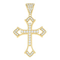 10K Yellow Gold Mens Cubic-Zirconia Cross Religious Charm Pendant