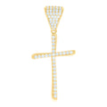 10K Yellow Gold Womens Cubic-Zirconia Cross Religious Charm Pendant