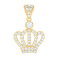 10K Yellow Gold Womens Cubic-Zirconia Crown Fashion Charm Pendant