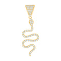 10K Yellow Gold Womens Cubic-Zirconia Snake Reptiles Wildlife Charm Pendant