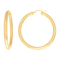 14K Gold Fancy Hoop Earrings 4mm-50