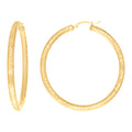 14K Gold Fancy Hoop Earrings 4mm-57
