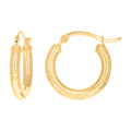 14K Gold Fancy Hoop Earrings 3mm-19