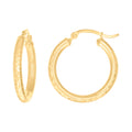 14K Gold Fancy Hoop Earrings 3mm-25