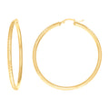 14K Gold Fancy Hoop Earrings 3mm-57