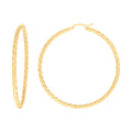 10K Yellow Gold Womens Diamond-cut Spotted Patterned Fancy Hoop Earrings 3mm-63