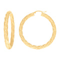 10K Yellow Gold Womens Diamond-cut Spotted Patterned Fancy Hoop Earrings 5mm-51