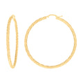 14K Gold Fancy Hoop Earrings 3mm-19