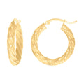 14K Gold Fancy Hoop Earrings 4mm-19