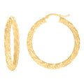 14K Gold Fancy Hoop Earrings 4mm-38
