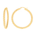14K Gold Fancy Hoop Earrings 4mm-50