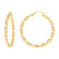 10K Yellow Gold Womens Diamond-cut Twisted Hoop Earrings 3mm-38