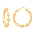 10K Yellow Gold Womens Diamond-cut Twisted Hoop Earrings 4mm-51