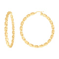 10K Yellow Gold Womens Diamond-cut Twisted Hoop Earrings 4mm-57