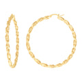 14K Gold Fancy Hoop Earrings 3mm-50