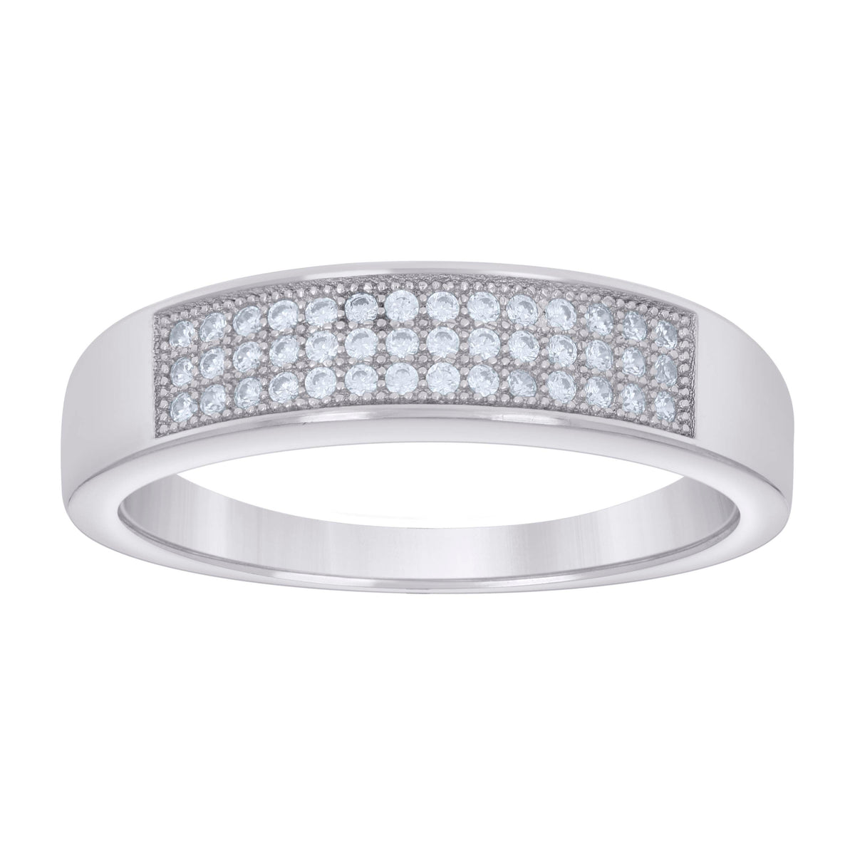 925 Sterling Silver Mens 0.30ct Moissanite Fashion Wedding Band Ring Size 7
