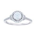 925 Sterling Silver Womens 1.23ct Moissanite Halo Engagement Ring Size 9