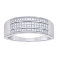 925 Sterling Silver Mens 0.50ct Moissanite Fashion Wedding Band Ring Size 8