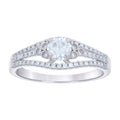 925 Sterling Silver Womens 1.00ct Moissanite Fashion Engagement Ring Size 9