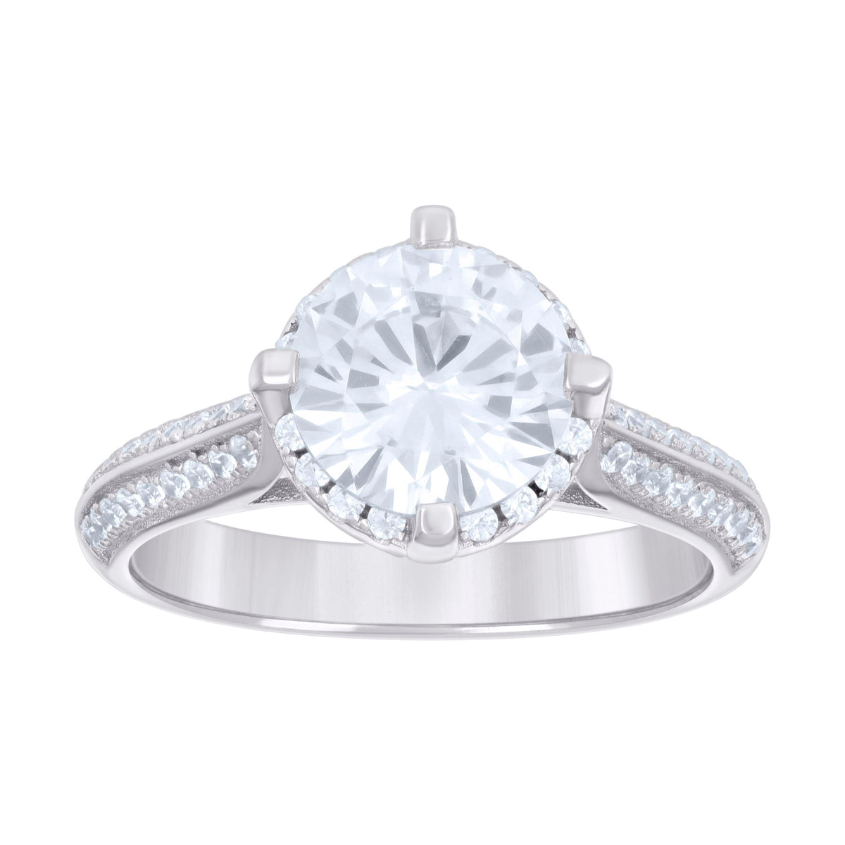 925 Sterling Silver Womens 1.71ct Moissanite Engagement Ring