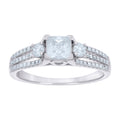 925 Sterling Silver Womens Princess-cut Round 1.12ct Moissanite Fashion Engagement Ring Size 8