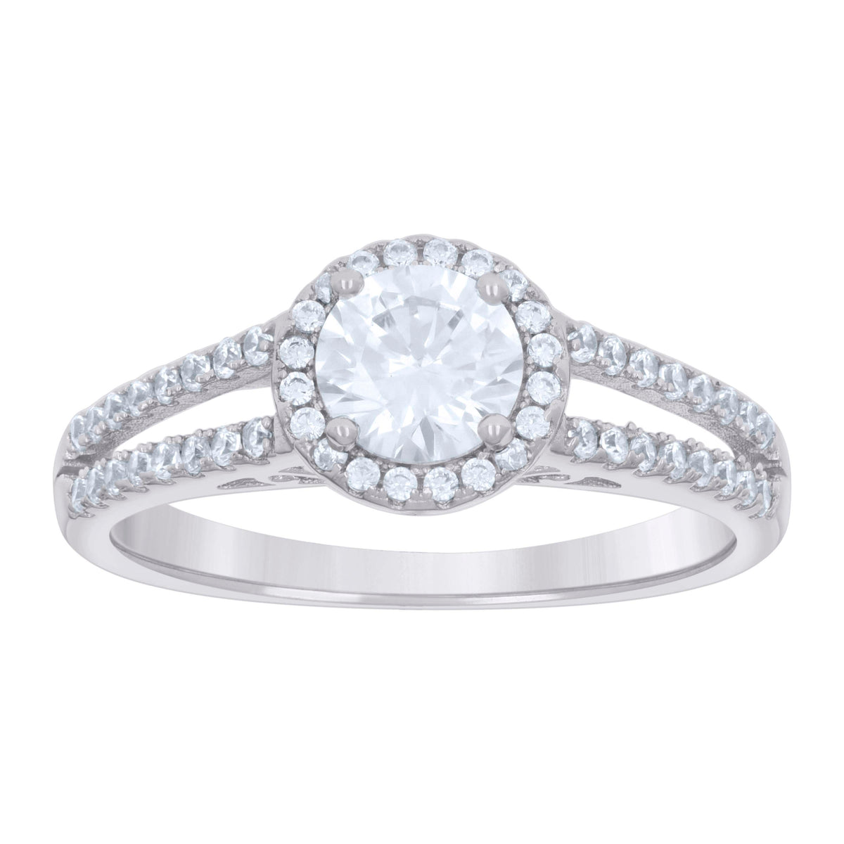 925 Sterling Silver Womens 1.30ct Moissanite Engagement Ring