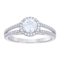 925 Sterling Silver Womens 1.30ct Moissanite Engagement Ring 6