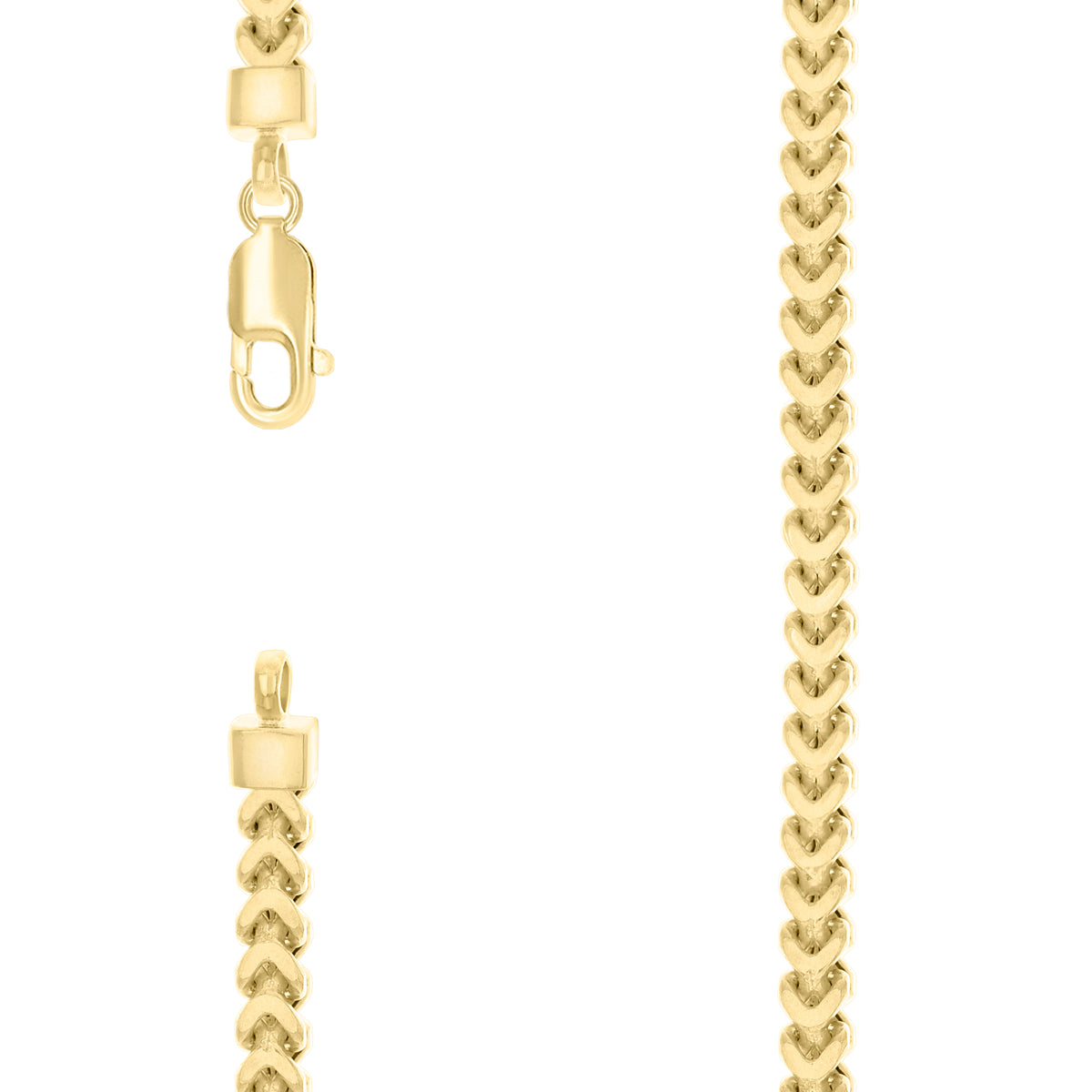 925 Silver Hollow Franco Chain Yellow 5.4mm-24
