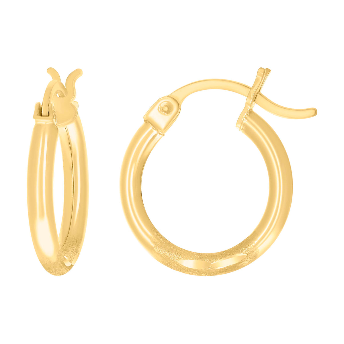 14K Gold Hoop Earrings 2mm-12