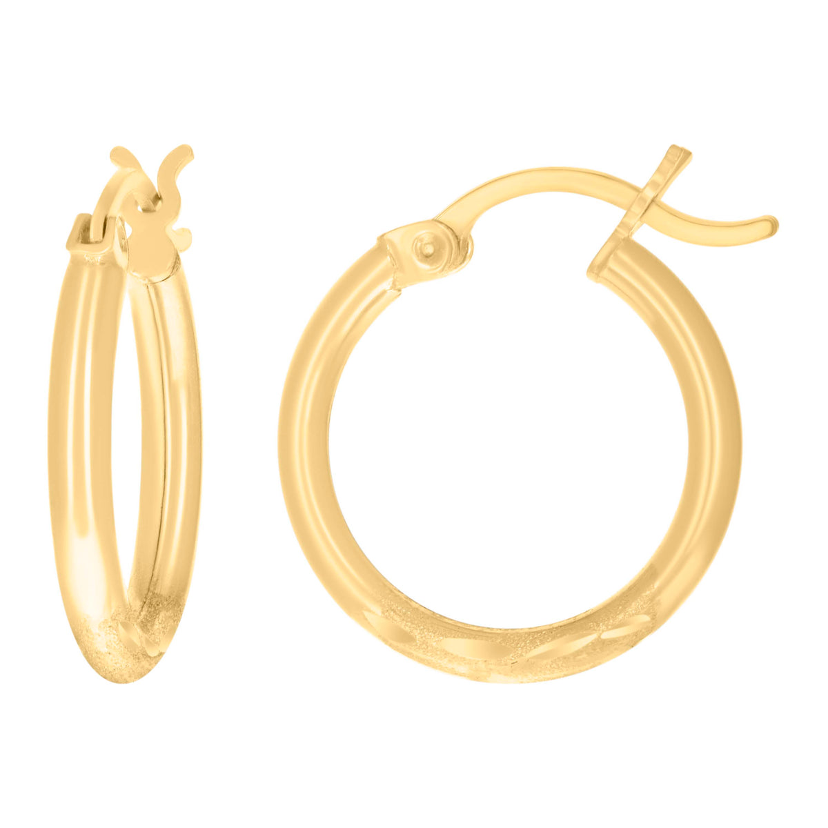 14K Gold Hoop Earrings 2mm-15