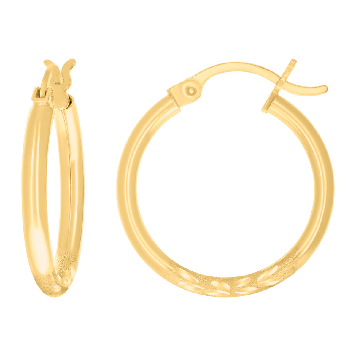 14K Gold Hoop Earrings 2mm-18
