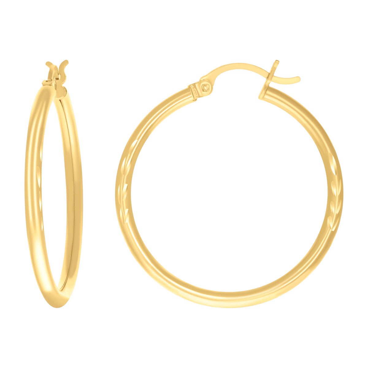 14K Gold Hoop Earrings 2mm-30
