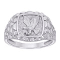 925 Sterling Silver Mens Nugget Eagle Bird Patriotism Symbol Ring Size 10