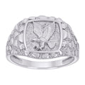 925 Sterling Silver Mens Nugget Eagle Bird Wildlife Ring Size 9