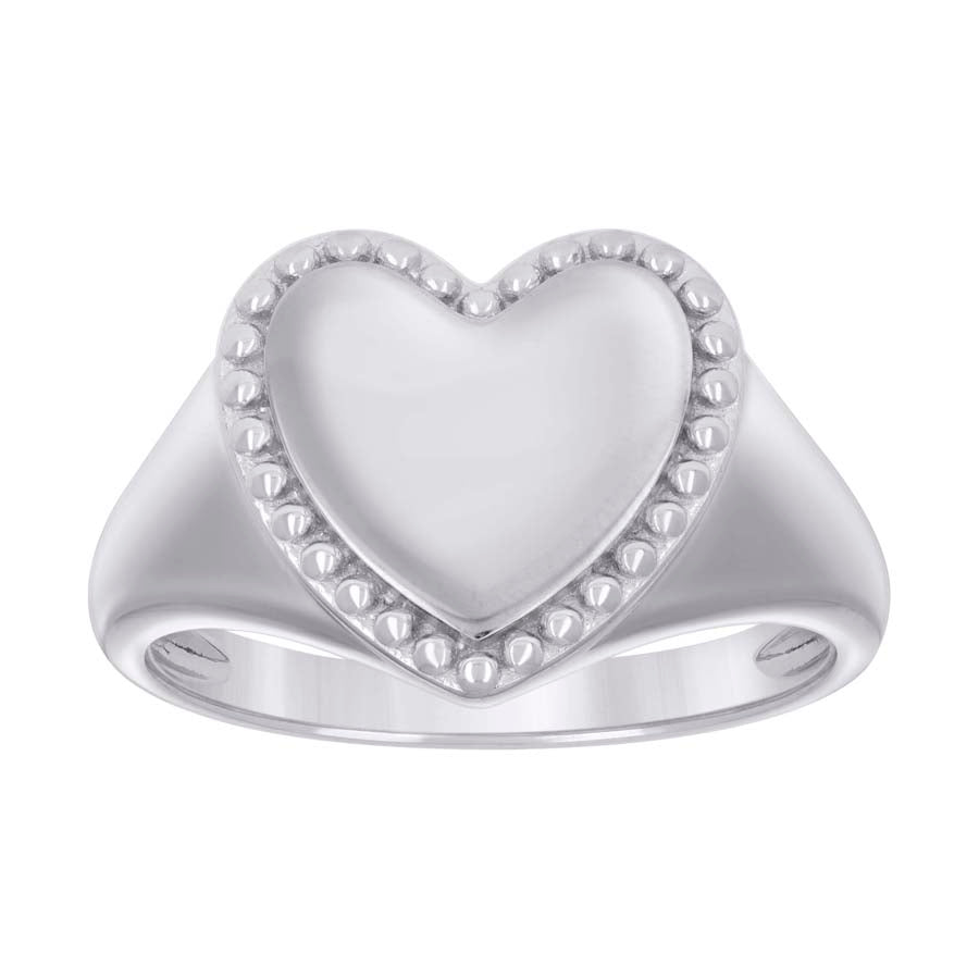 925 Sterling Silver Womens Heart Ring Size 9
