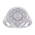 925 Sterling Silver Mens Aztec Calendar Fashion Ring