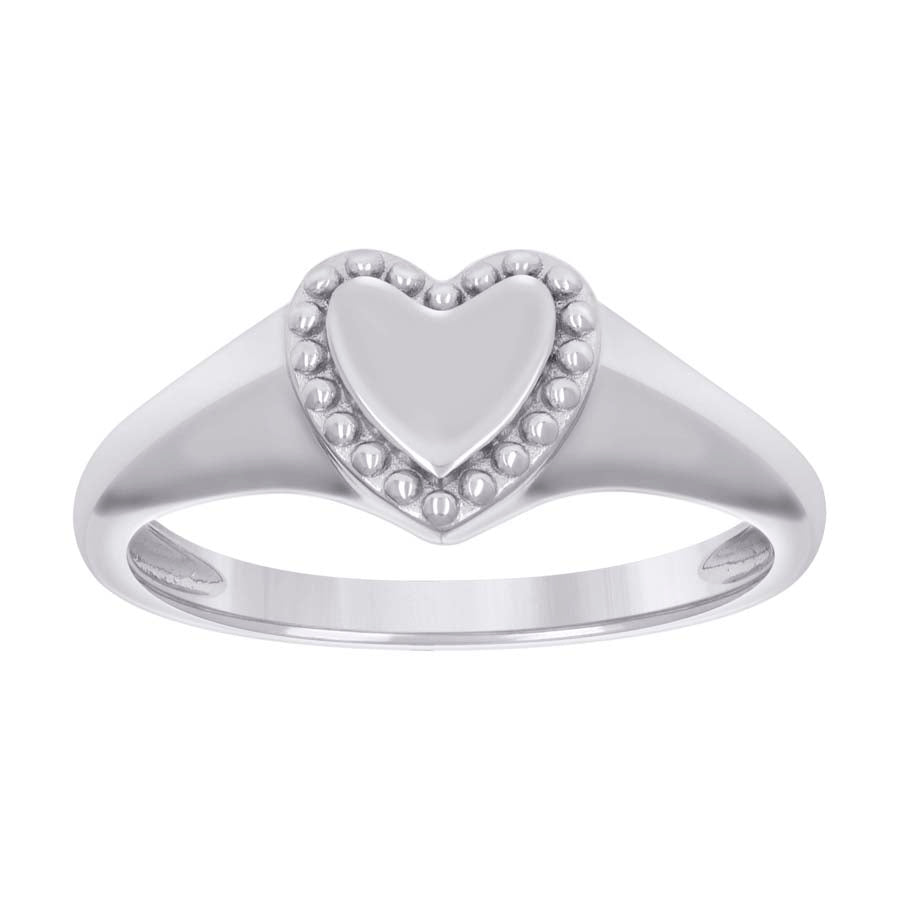 925 Sterling Silver Womens Heart Ring