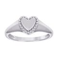 925 Sterling Silver Womens Heart Ring Size 7