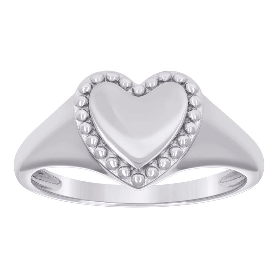 925 Sterling Silver Womens Heart Ring Size 8