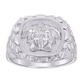 925 Sterling Silver Mens Nugget Medusa Egyptian Ring