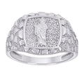 925 Sterling Silver Mens Nugget St. Jude Religious Ring Size 10