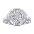 925 Sterling Silver Mens Aztec Calendar Fashion Ring