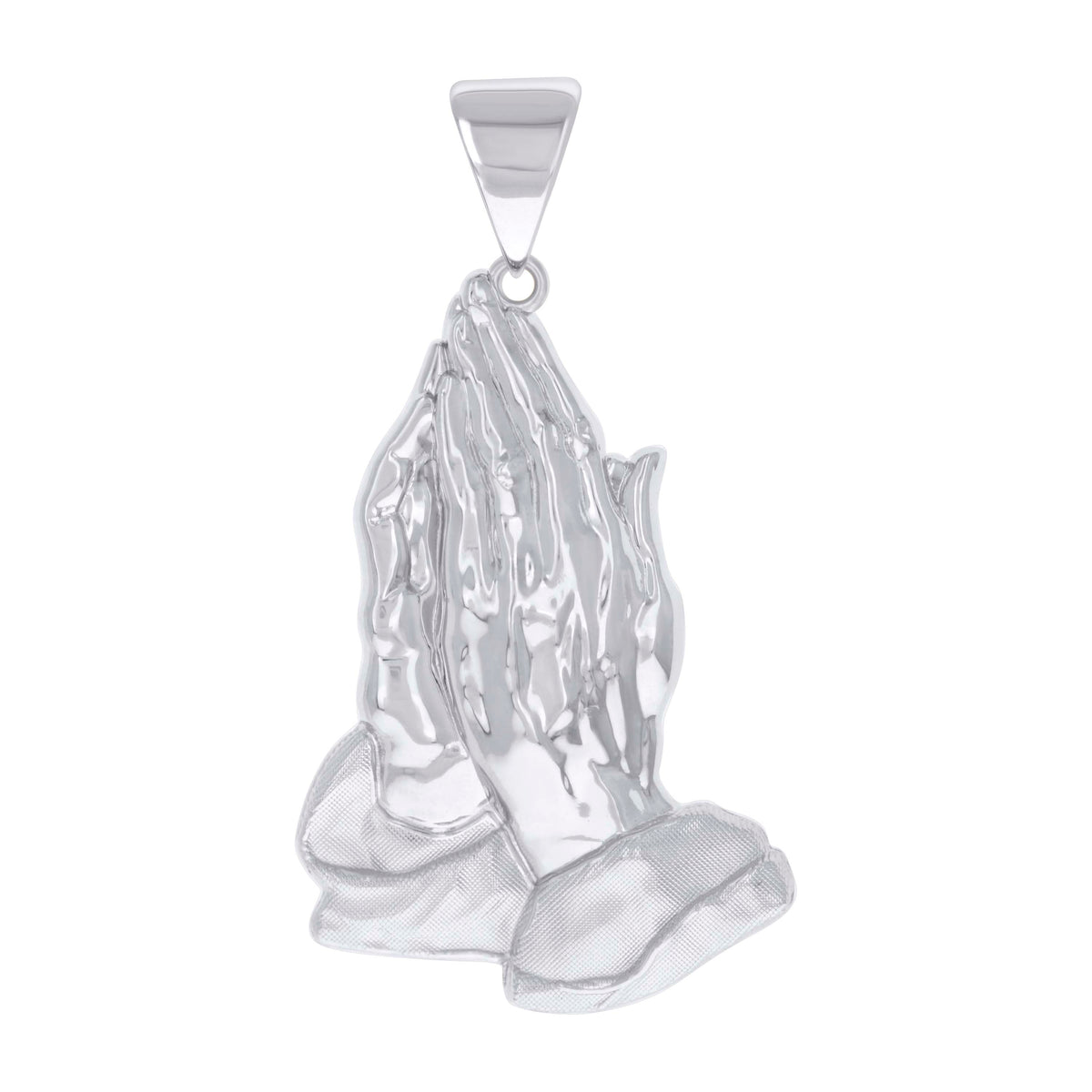 925 Sterling Silver Mens Praying Hands Symbol Religious Charm Pendant