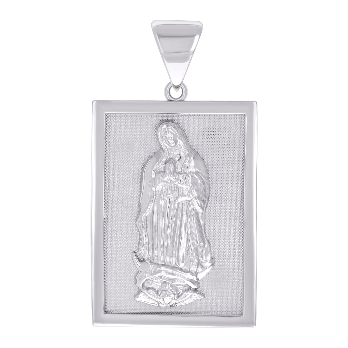 925 Sterling Silver Mens Guadalupe Religious Charm Pendant