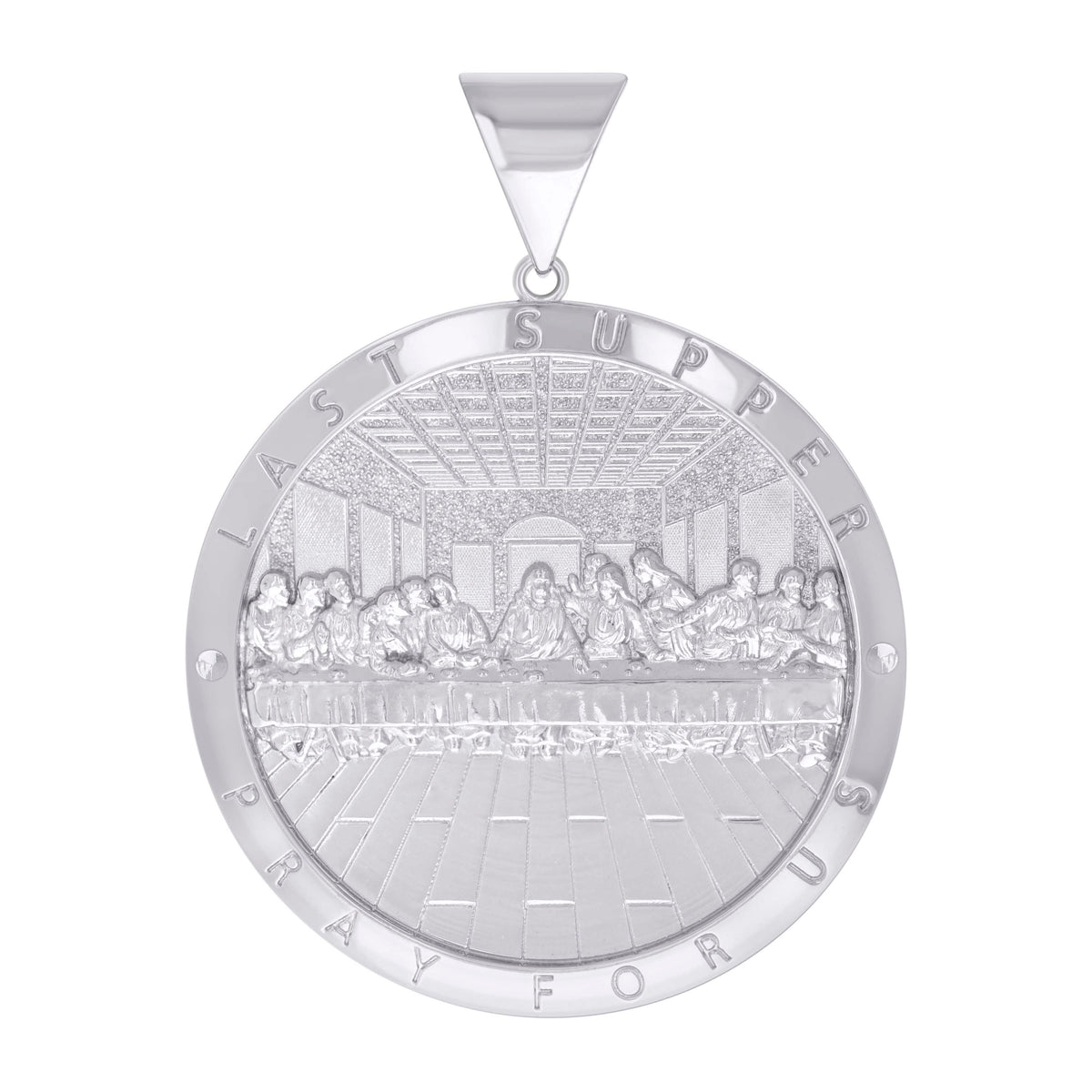925 Sterling Silver Mens Last Supper Religious Charm Pendant